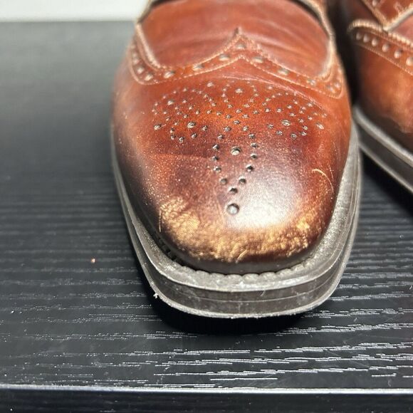 Magnanni Mens Size 11 Brown Leather Wingtip Oxford Dress Shoes - Picture 3 of 13